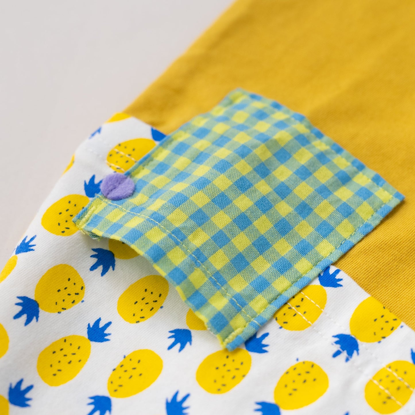 ベビープリントロンパース【パイン】　YELLOW