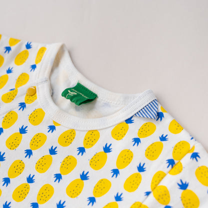 ベビープリントロンパース【パイン】　YELLOW