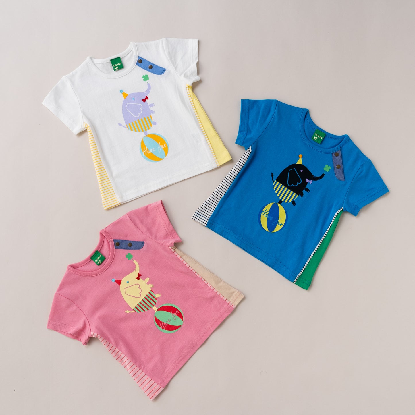 ベビーTシャツ【ぞうさん】　PINK