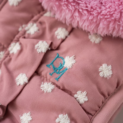 刺繍丸襟リバーシブルベスト　PINK