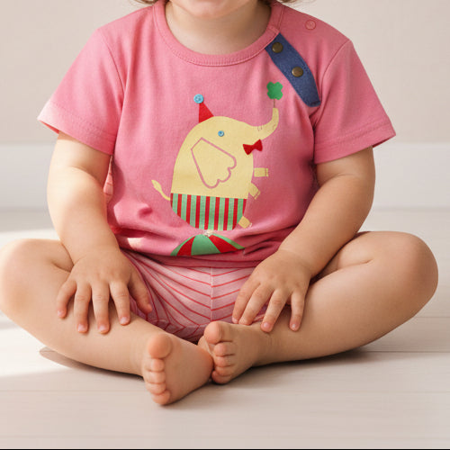ベビーTシャツ【ぞうさん】　PINK