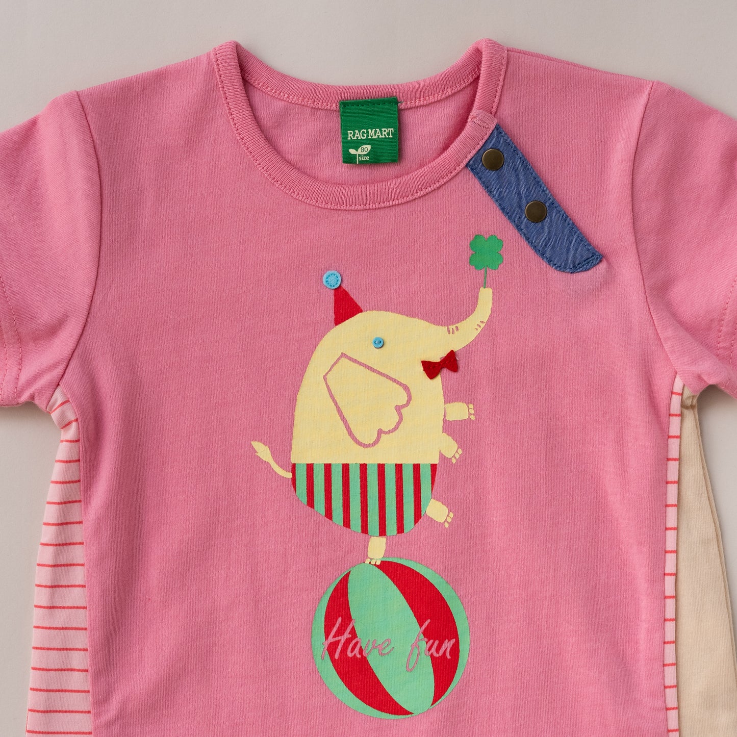 ベビーTシャツ【ぞうさん】　PINK