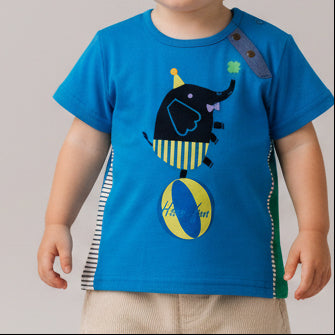 ベビーTシャツ【ぞうさん】　BLUE