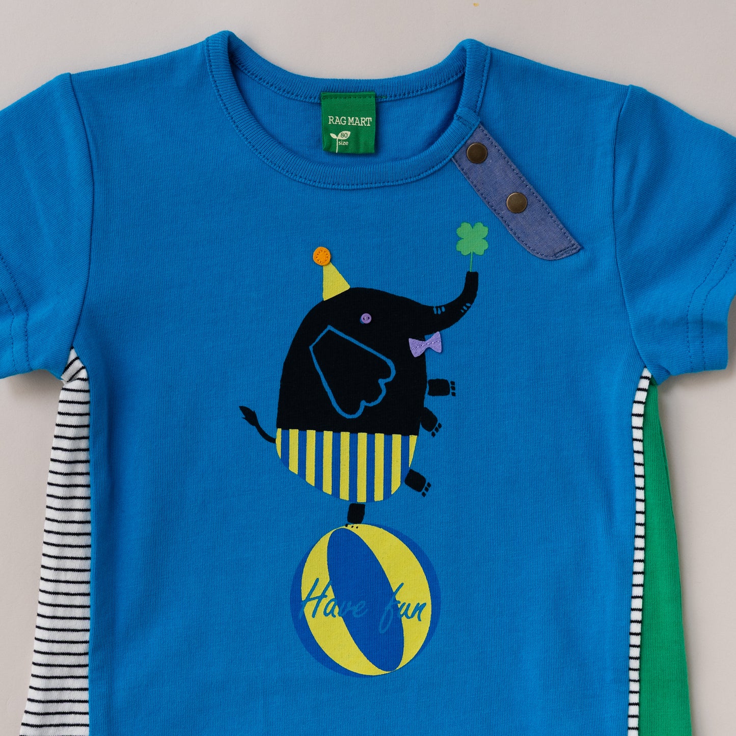 ベビーTシャツ【ぞうさん】　BLUE