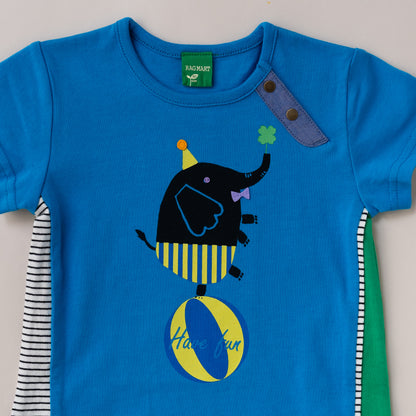 ベビーTシャツ【ぞうさん】　BLUE