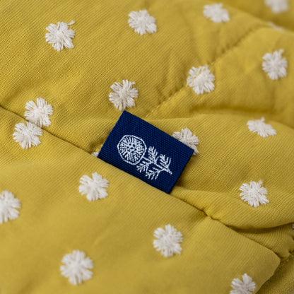 刺繍丸襟リバーシブルベスト　YELLOW