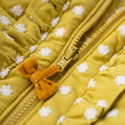 刺繍丸襟リバーシブルベスト　YELLOW