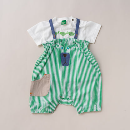 サロペット＆Tシャツセット　STRIPE