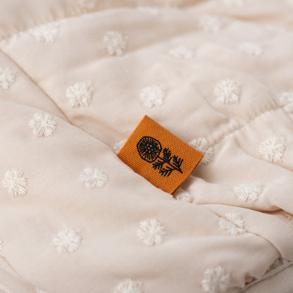 刺繍丸襟リバーシブルベスト　IVORY