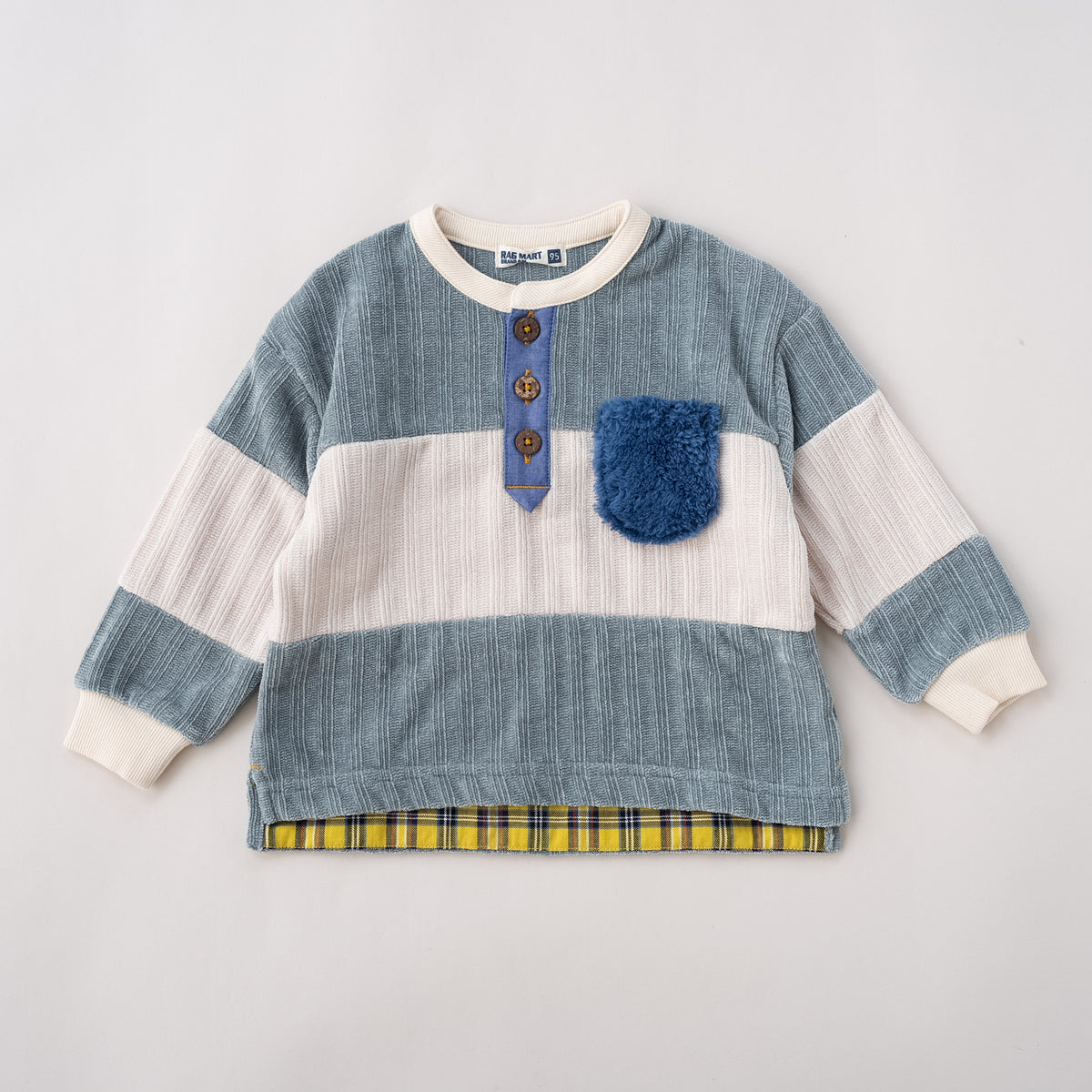 ヘンリーネックモールニットトレーナー　GRAY
