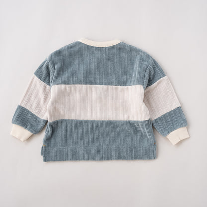 ヘンリーネックモールニットトレーナー　GRAY