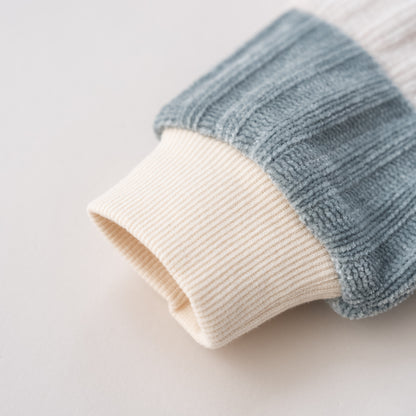 ヘンリーネックモールニットトレーナー　GRAY