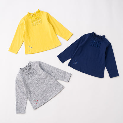 フリルハイネックTシャツ　YELLOW