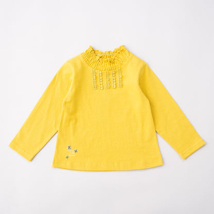 フリルハイネックTシャツ　YELLOW