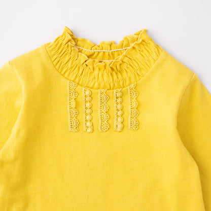 フリルハイネックTシャツ　YELLOW