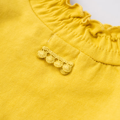 フリルハイネックTシャツ　YELLOW