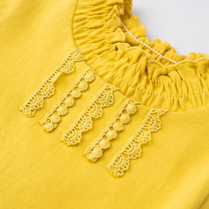 フリルハイネックTシャツ　YELLOW
