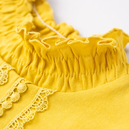 フリルハイネックTシャツ　YELLOW