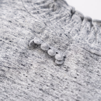 フリルハイネックTシャツ　GRAY