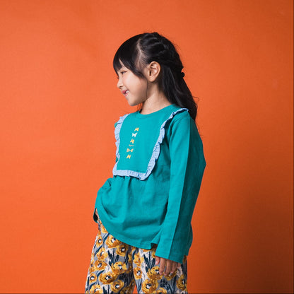 リボンフリルTシャツ　GREEN
