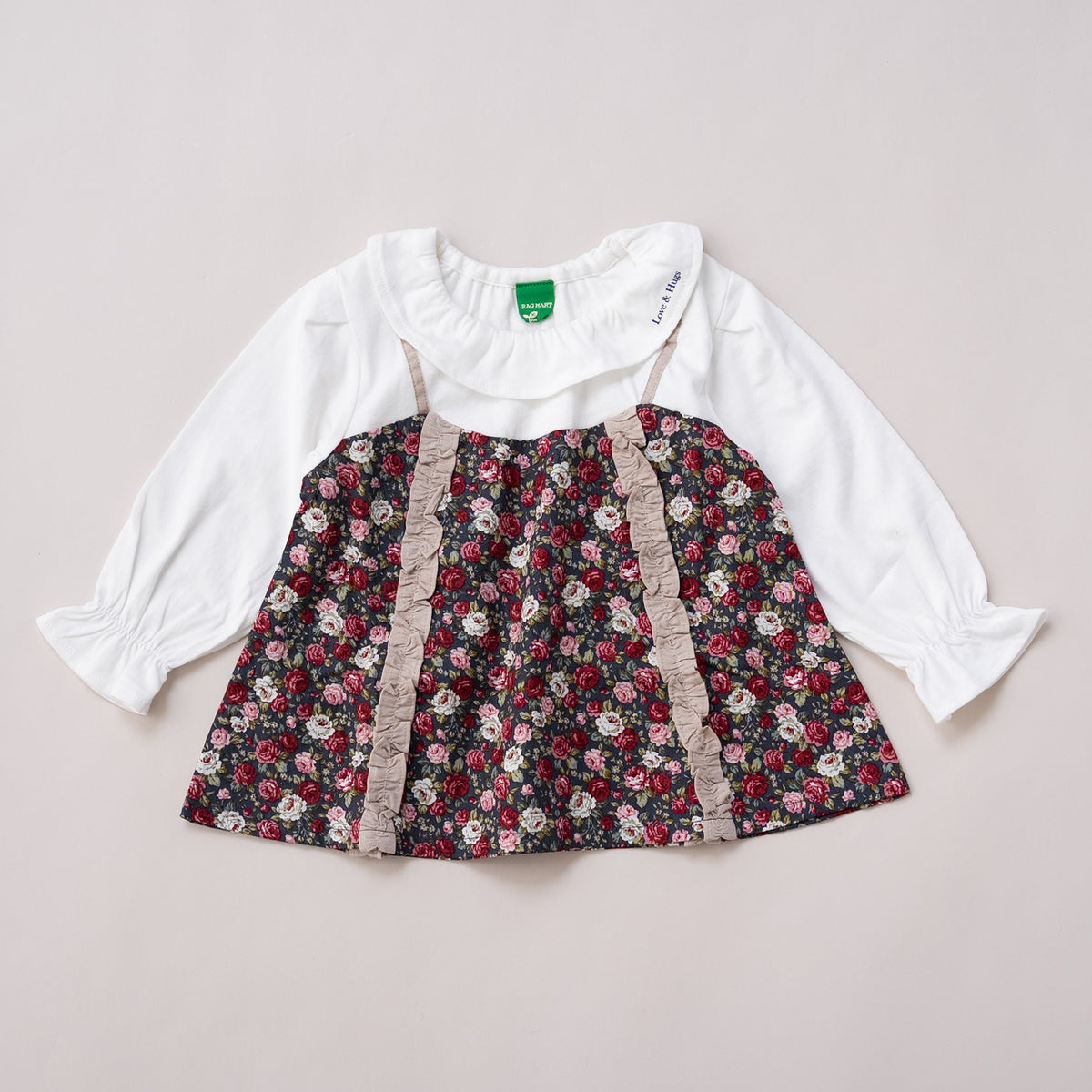 3ピースセット(チュニック・パンツ・ヘアバンド)　RED