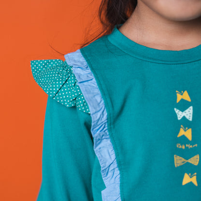 リボンフリルTシャツ　GREEN