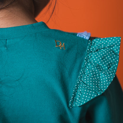 リボンフリルTシャツ　GREEN