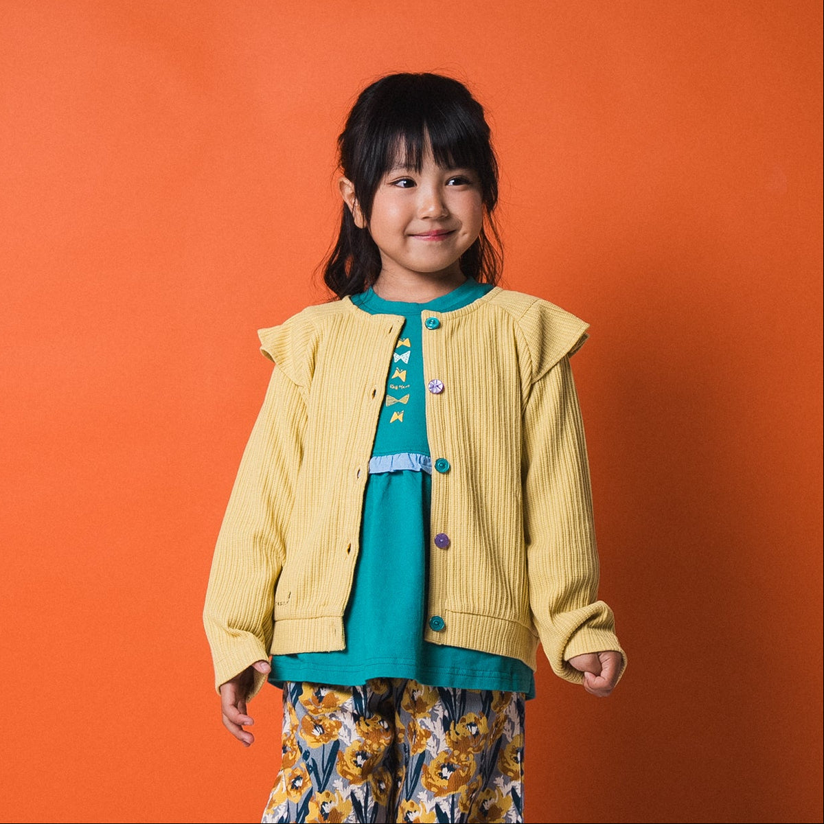 ニットカーディガン　YELLOW