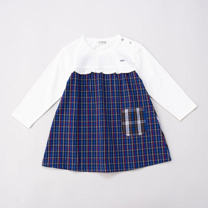 切り替えTシャツワンピース　CHECK