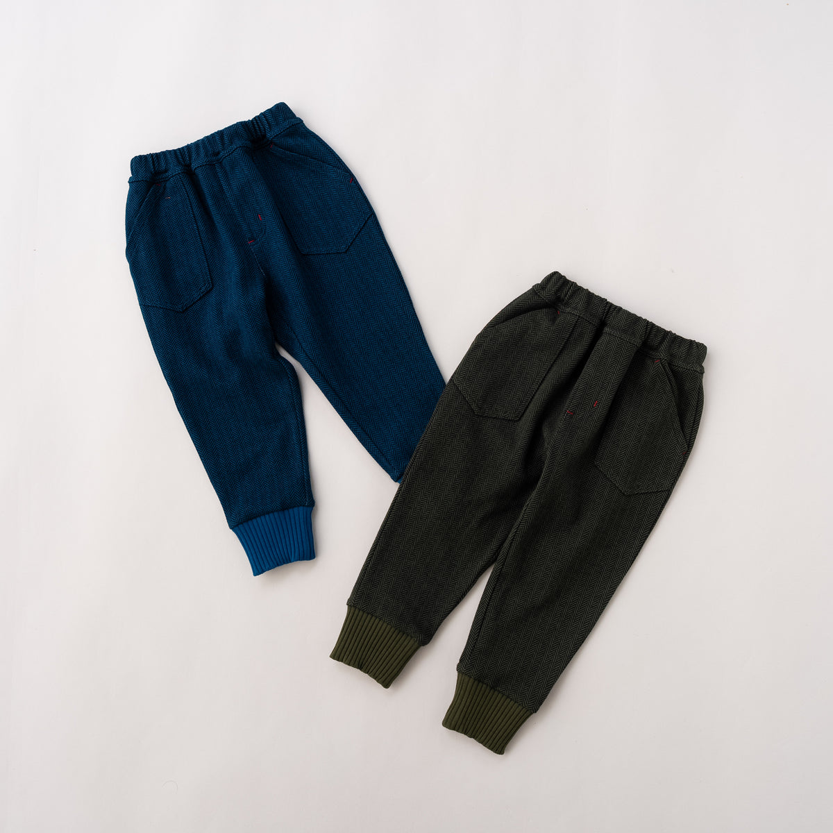 ジャガードニットリブパンツ　BLUE