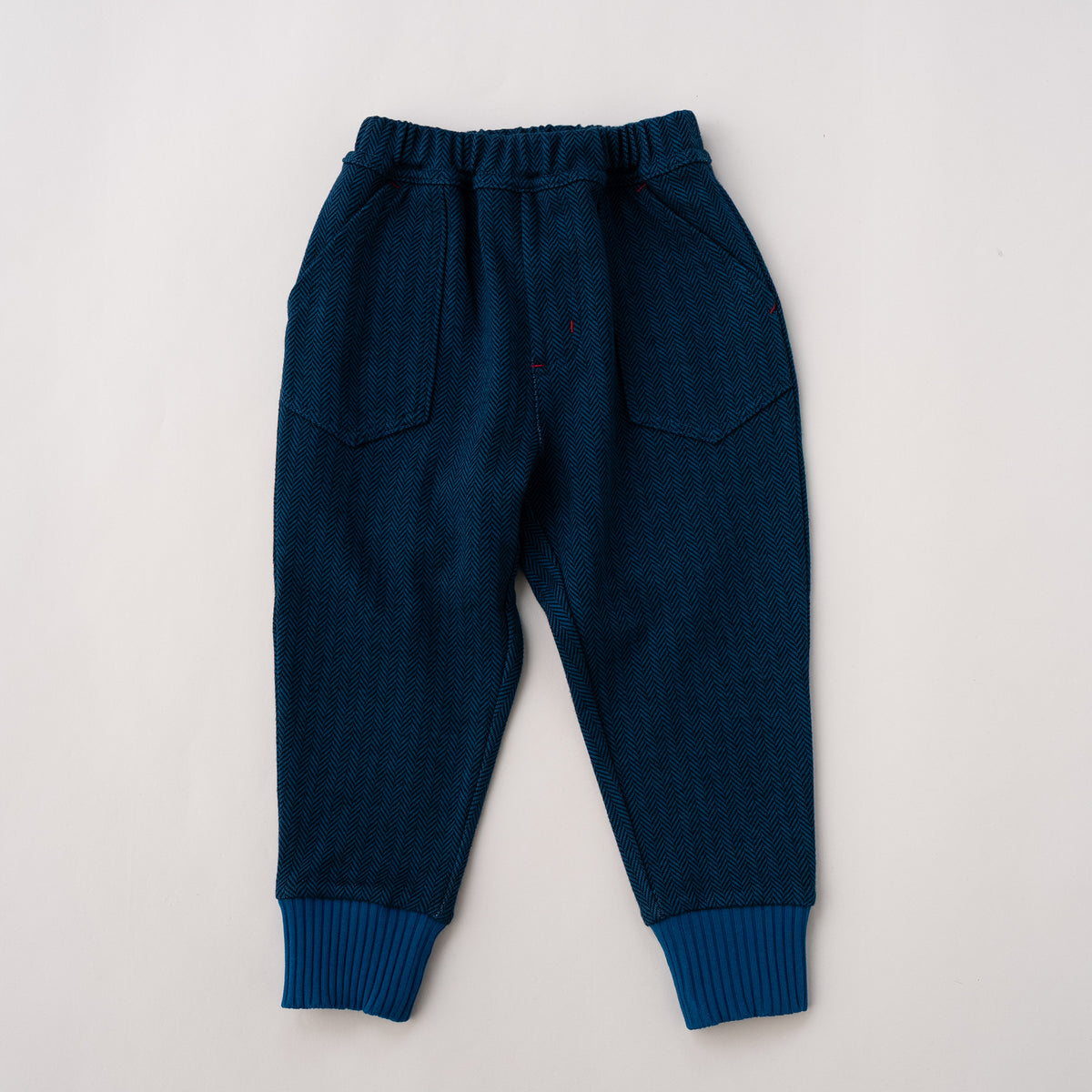 ジャガードニットリブパンツ　BLUE
