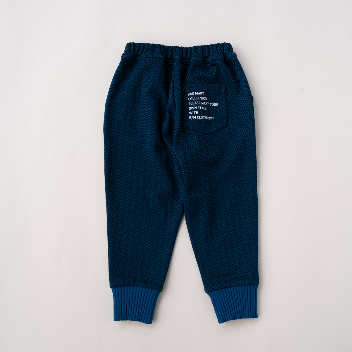 ジャガードニットリブパンツ　BLUE