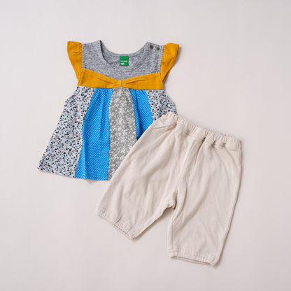 パッチワークチュニック＆パンツセット　GRAY
