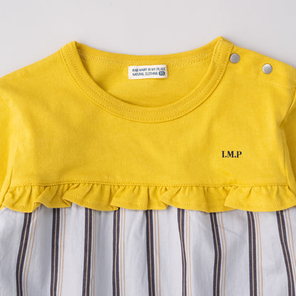 切り替えTシャツワンピース　STRIPE
