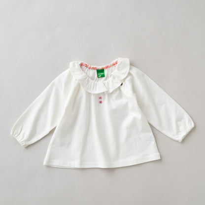 フリル襟Tシャツ　OFF-WHITE