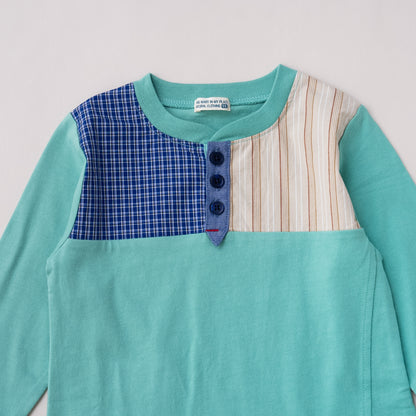 ヘンリーネックTシャツ　GREEN