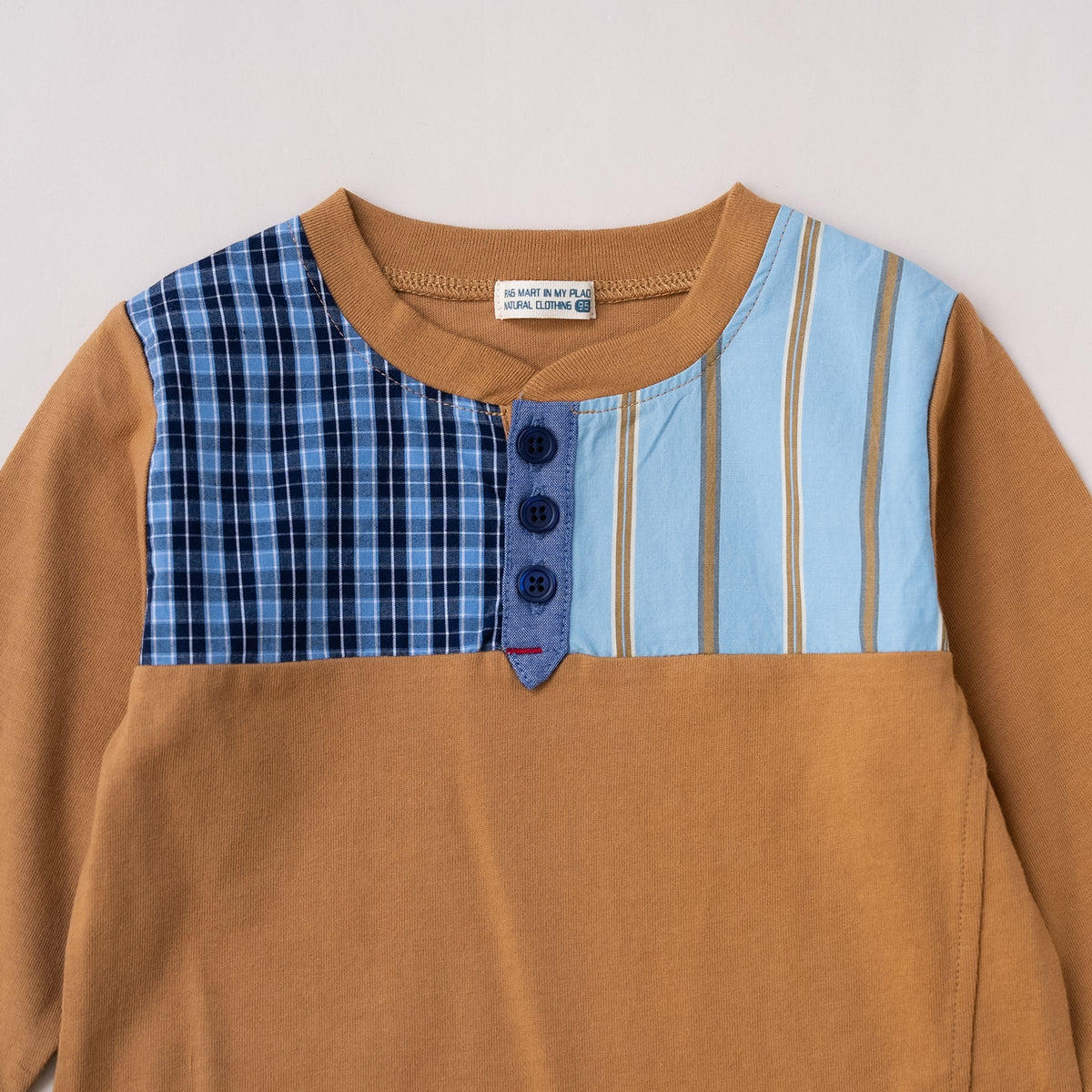 ヘンリーネックTシャツ　CAMEL