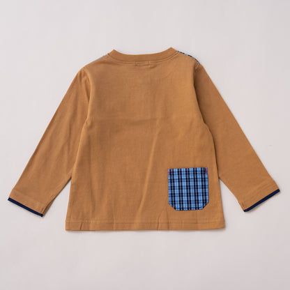 ヘンリーネックTシャツ　CAMEL