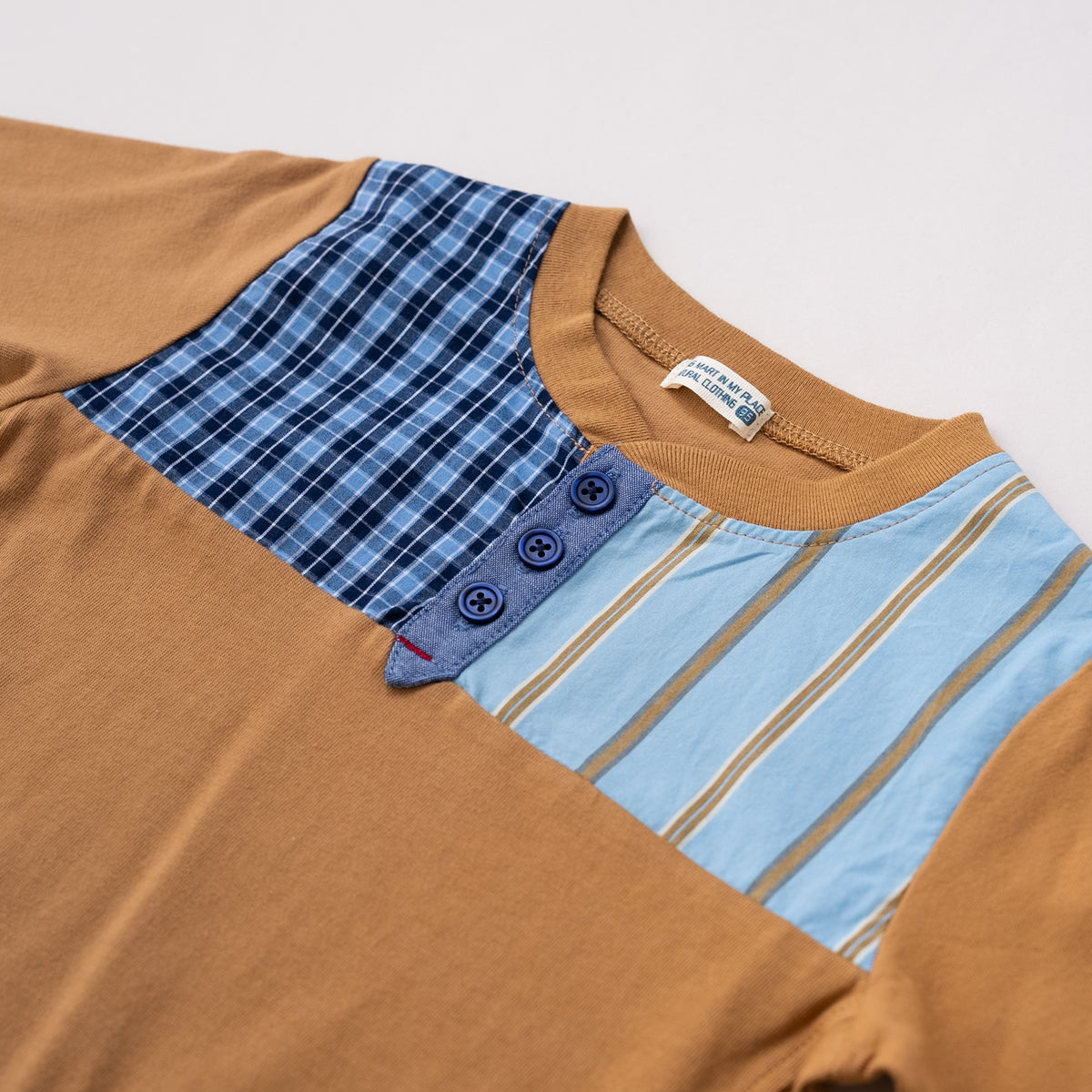 ヘンリーネックTシャツ　CAMEL