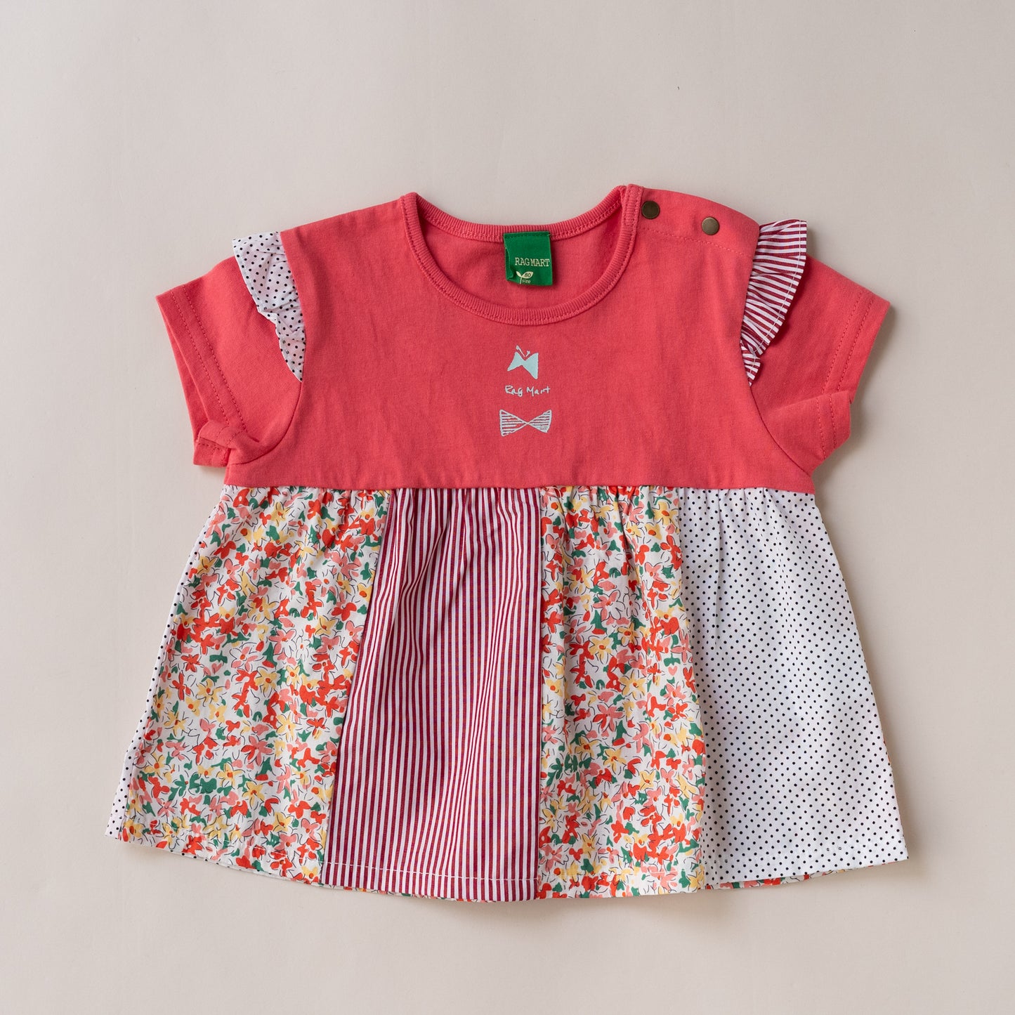 パッチワークTシャツ＆パンツセット　PINK