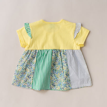 パッチワークTシャツ＆パンツセット　YELLOW