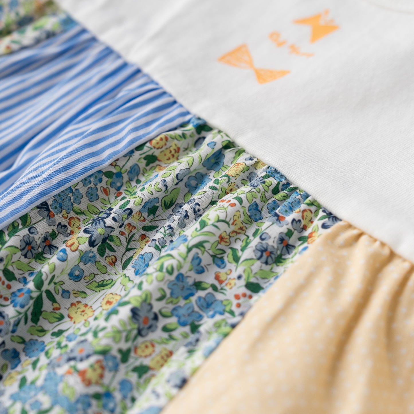 パッチワークTシャツ＆パンツセット　OFF-WHITE