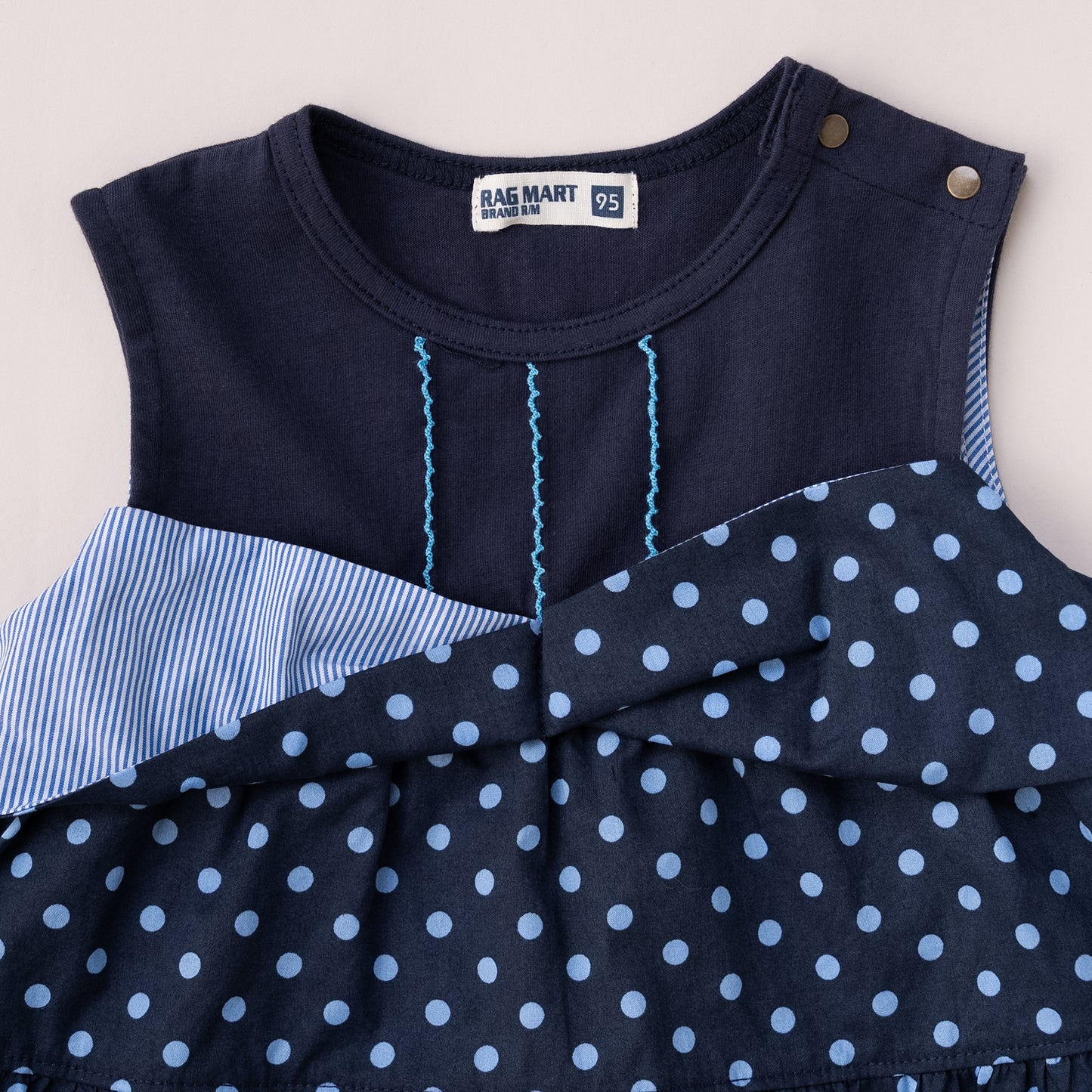 フレアタンクトップ【水玉】　NAVY