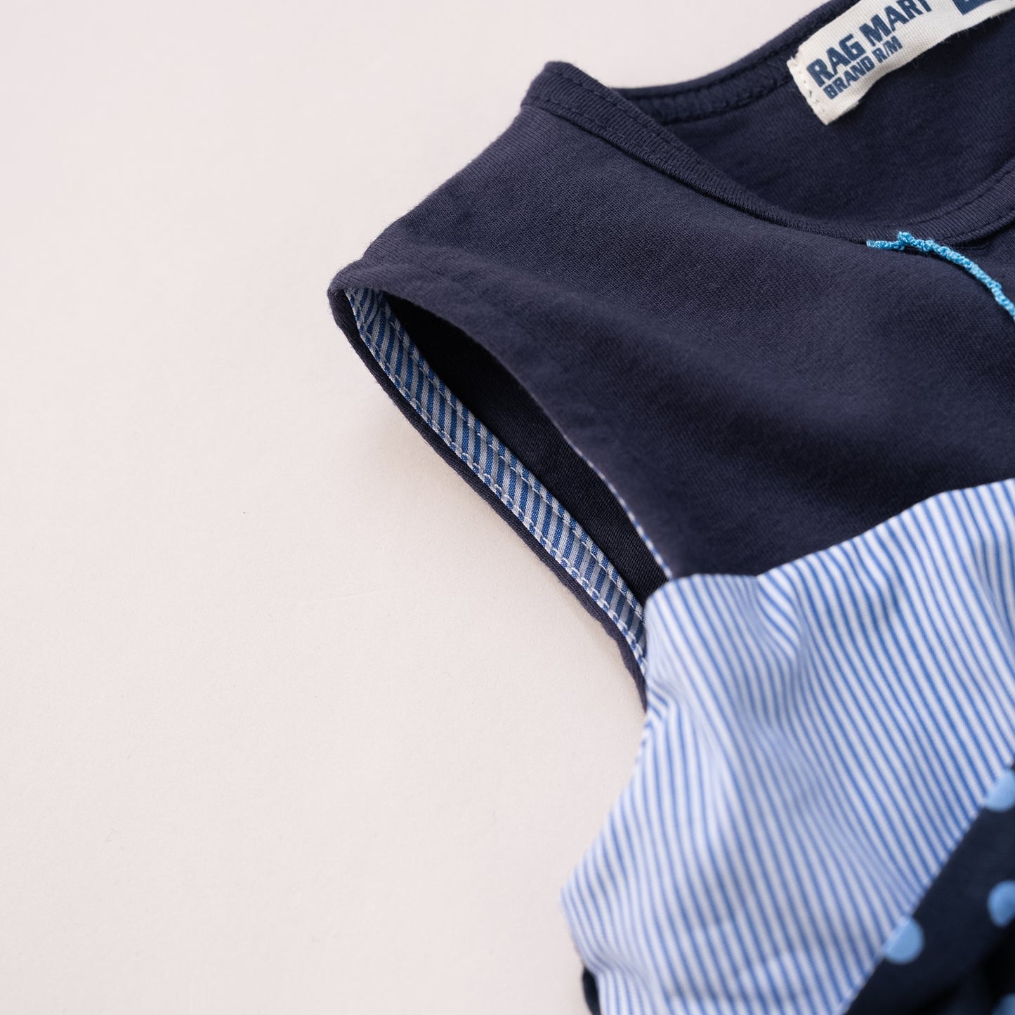 フレアタンクトップ【水玉】　NAVY