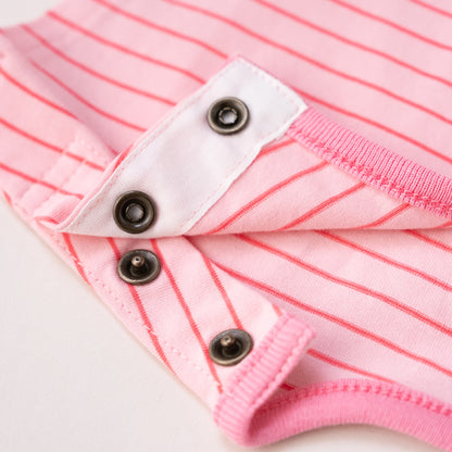 ボーダーフレンチスリーブTシャツ　PINK
