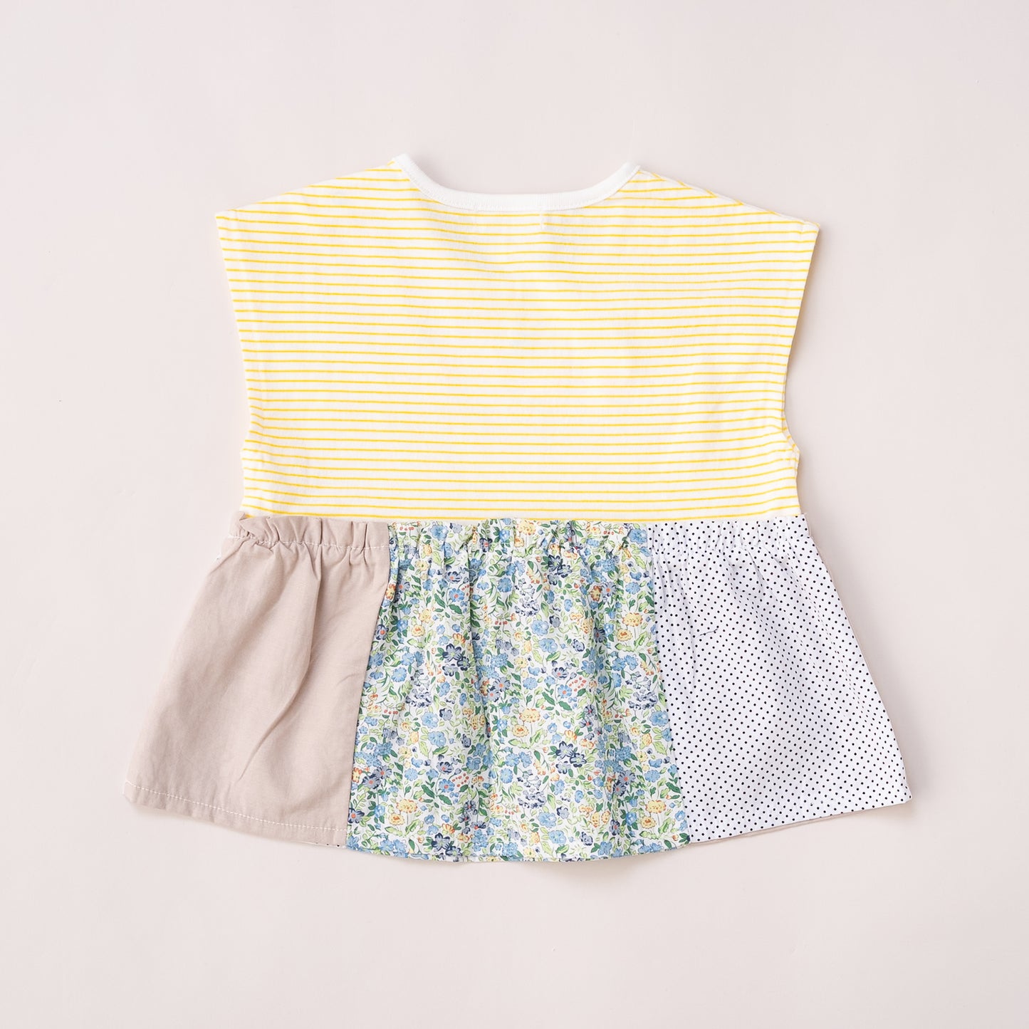 ボーダーフレンチスリーブTシャツ　YELLOW