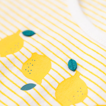 ボーダーフレンチスリーブTシャツ　YELLOW