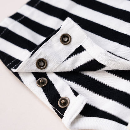 ボーダーフレンチスリーブTシャツ　OFF-WHITE