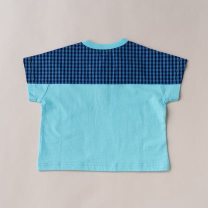 ヘンリーネックポケットTシャツ　SAXE