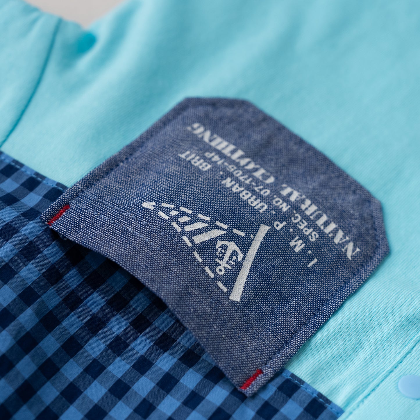 ヘンリーネックポケットTシャツ　SAXE